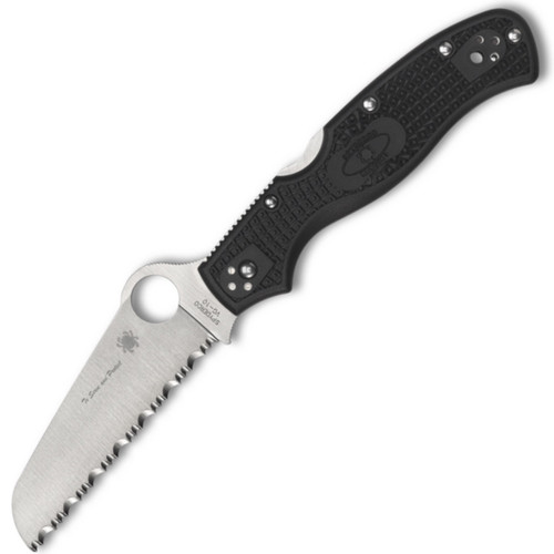 Spyderco Rescue 3, Thin Blue Line / Satin VG-10, Serrated - C14FSBKBL3
