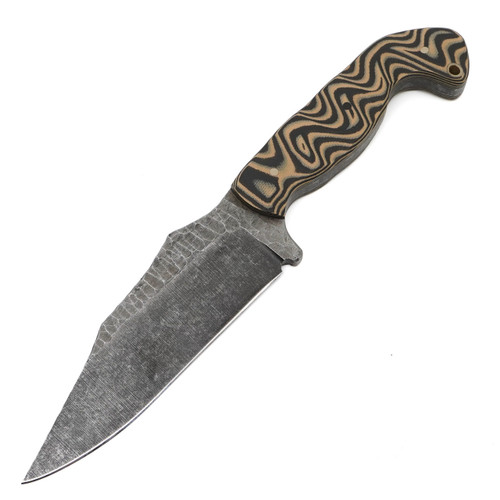 Stroup Knives TU2 Tactical Use Fixed Blade Knife 4.25" 1095 Clip Point Milled Black/Tan G10 Kydex Sheath