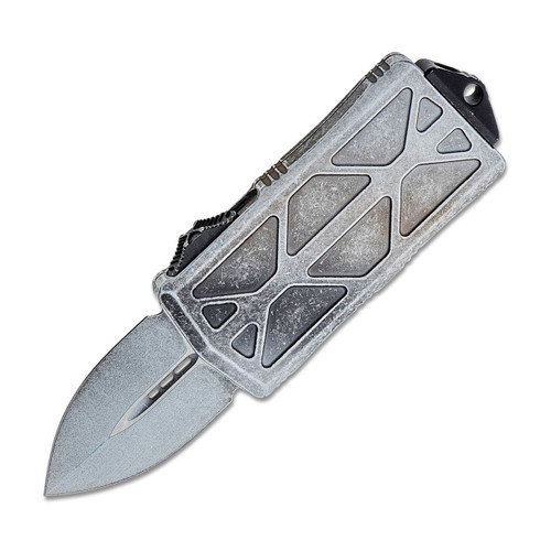 Microtech Exocet Sand Trooper Double Edge, Desert-Worn White Aluminum, Desert-Worn White M390 - 157-1SA