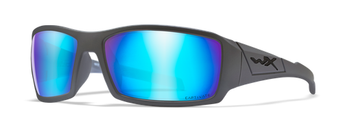 Wiley X SSTW109 Twisted Captivate POL Blue Mirror Lens/ Matte Grey Frame