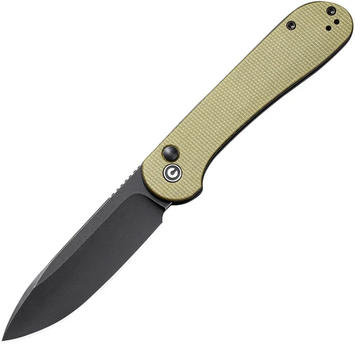 Civivi Button Lock Elementum - Olive Micarta / Black Stonewash 14C28N - C2103B