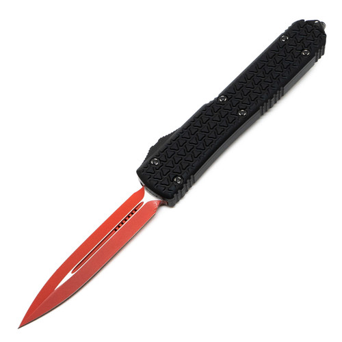 Microtech Ultratech Double Edge Sith Lord, Black Tri-Grip Aluminum / Red M390 - 122-1SL