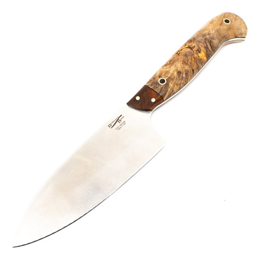 Bordertown Blades 5.5" Custom Utility Knife - Maple Burl/Cocobolo w/ Black Liner / AEB-L