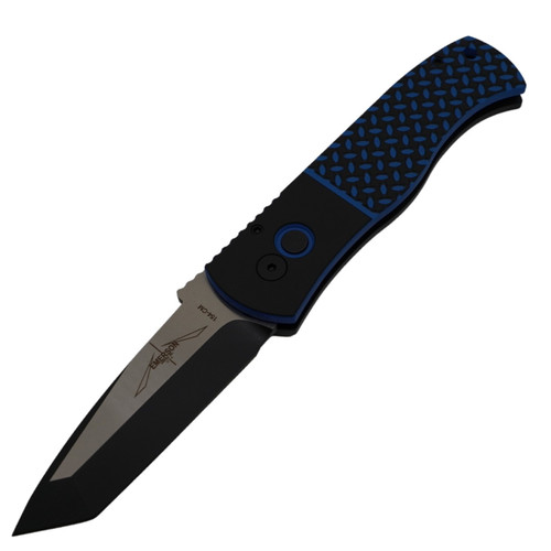 ProTech Emerson CQC-7 Tanto - Blue/Black Textured G10 - Two Tone 154CM DLC - E7T35