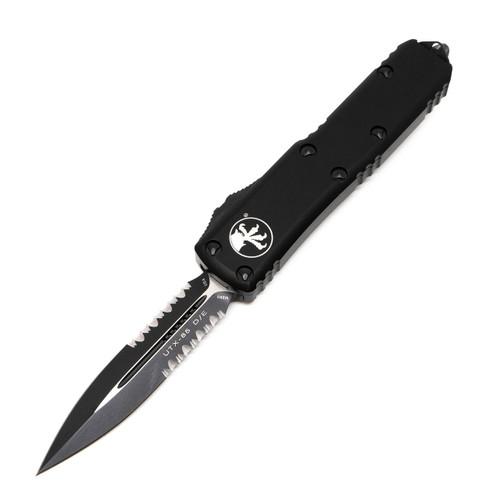 Microtech UTX-85 Double Edge Tactical, Black Aluminum / Black M390 - 232-2T