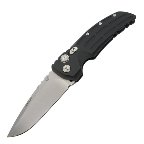 Hogue EX-A01 3.5" Automatic Black Aluminum, Tumbled 154CM - 34136