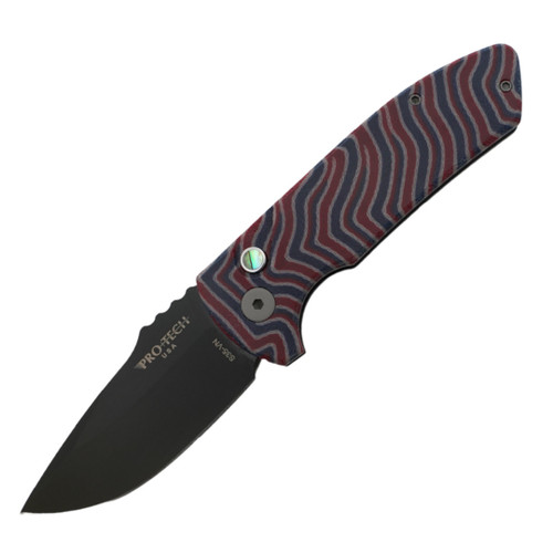ProTech SBR Custom, Blue / Red Micarta, DLC S35VN