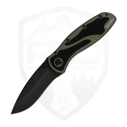 Kershaw Blur Olive Aluminum, Black 14C28N - 1670OLBLK