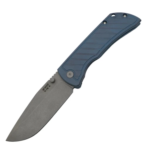 McNees MAC2 3.5 Blue Anodized Fastback Pattern Titanium, Stonewash MagnaCut