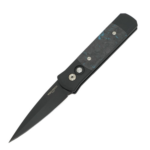 ProTech Godson, "Dark Matter" Blue Fat Carbon Inlay, DLC 154CM- 7FC31