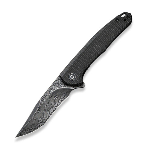 Civivi Mini Sandbar, Black Micarta Handle／Black Hand Rubbed Damascus Blade - C20011-DS1