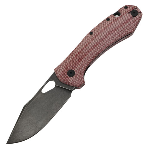 GiantMouse ACE Grand - Red Micarta / Black PVD Stonewash M390
