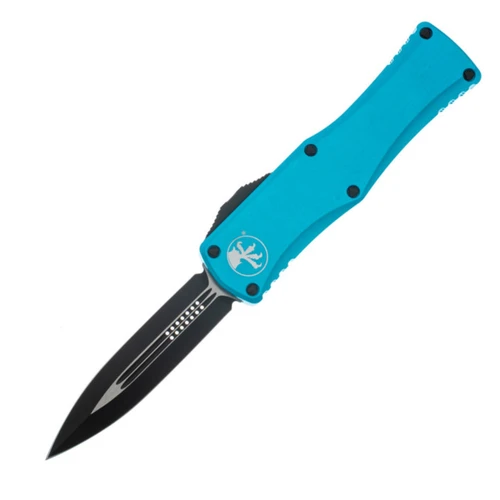 Microtech Hera Double Edge, Turquoise Aluminum / Black M390 - 702-1TQ
