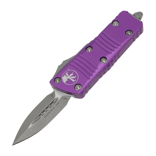 Microtech Mini Troodon Double Edge, Violet Aluminum / Apocalyptic M390 - 238-10APVI