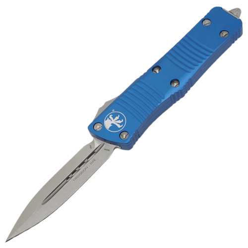 Microtech Troodon Double Edge, Blue Aluminum / Stonewash M390 - 138-10BL