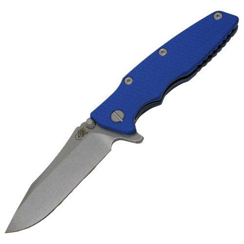 Hinderer Knives Eklipse 3.5: Spear Point, Stonewash Blue / Blue G10 / Stonewash S45VN