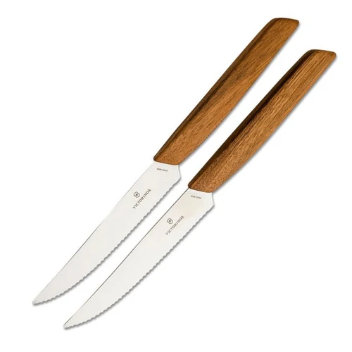 Victorinox Swiss Modern 2pc Steak Set Serrated, Walnut