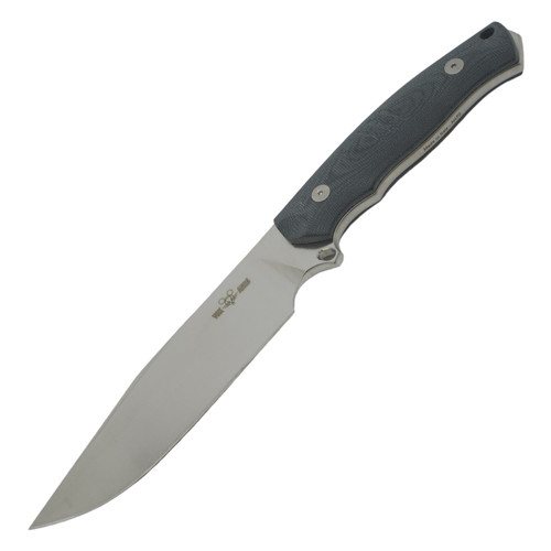 GiantMouse GMF4 Fixed Blade, Black Canvas Micarta / Satin N690