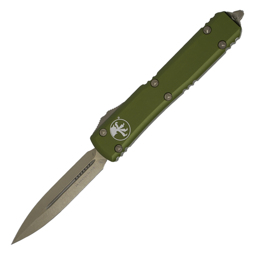 Microtech Ultratech Double Edge, OD Green Aluminum / Bronze Stonewash - 122-13OD