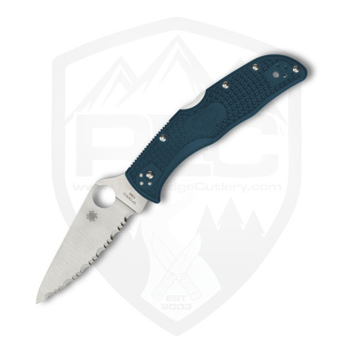 Spyderco Endela, Blue FRN / Satin K390 Serrated - C243FSK390