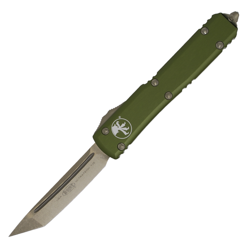 Microtech Ultratech Tanto, OD Green Aluminum / Bronze Stonewash M390 - 123-13OD