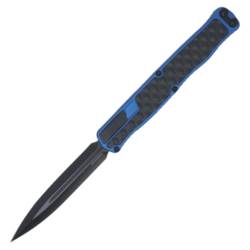 Heretic Cleric II, Blue Aluminum Handles w/ Black Stainless Inlay / Black Magnacut - H020-4A-BLU