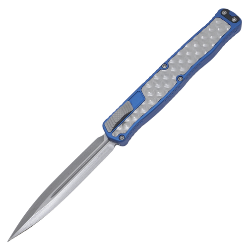Heretic Cleric II, Blue Aluminum Handles w/ Stainless Inlay / Stonewash Magnacut - H020-2A-BLU