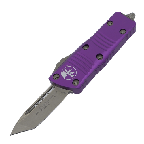 Microtech Mini Troodon Tanto Edge, Violet Aluminum / Bronze Stonewash M390 - 240-13VI