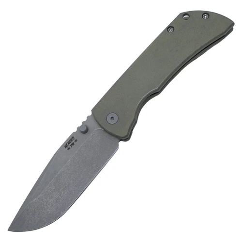 McNees Knives Mac2 3.5 Atomic Green and Bronze Titanium, Stonewash MagnaCut