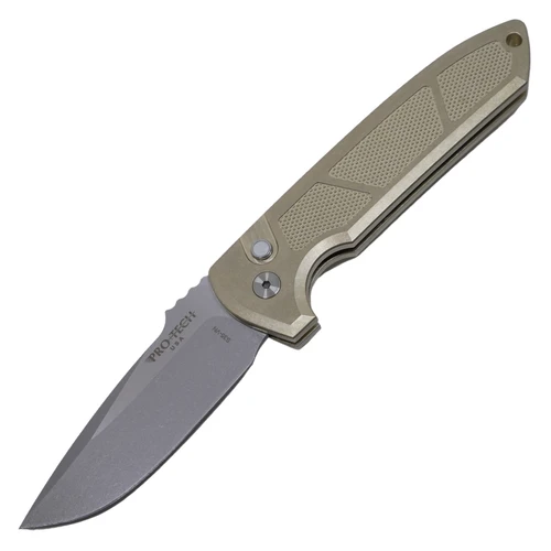 ProTech Rockeye, Knurled Bronze Aluminum Handle / Stonewash CPM S35VN - LG311