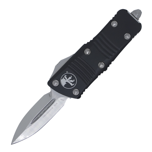 Microtech Mini Troodon Double Edge, Black Aluminum / Satin M390 - 238-4
