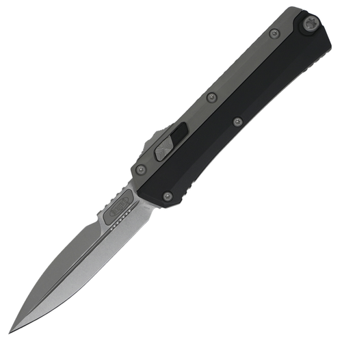 Microtech Glykon Bayonet, Bead Blast Titanium & Black Aluminum / Stonewash M390 - 184-10