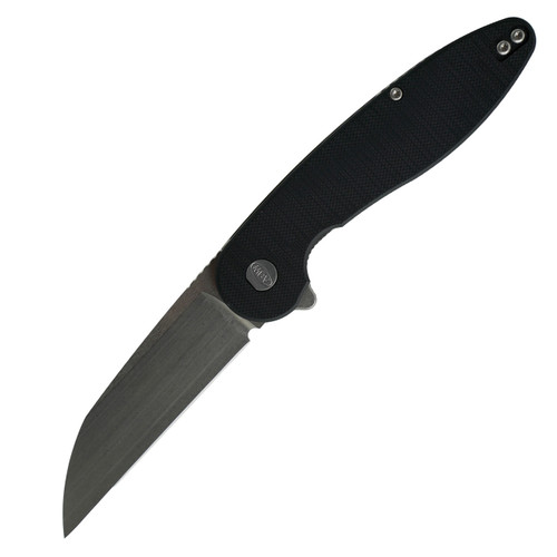 ABW American Blade Works Model 1 (V6) Liner Lock Wharncliffe, Black G10 / Stonewash CPM Magnacut