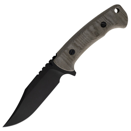 Hinderer Knives Ranch Bowie, OD Micarta / Battle Black CPM-3V