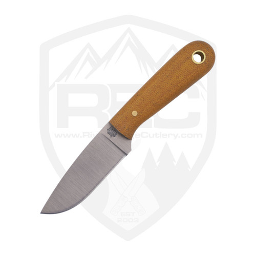 LT Wright Knives Frontier First Flat Grind Natural Micarta O1