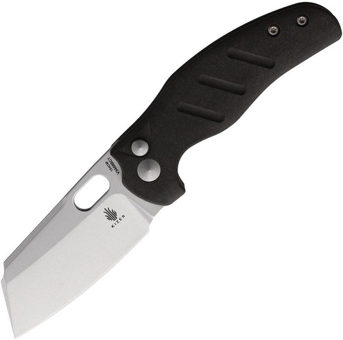 Kizer Sheepdog C01c Mini Button Lock, Gray Richlite Handle / Stonewash 154CM - V3488BC1