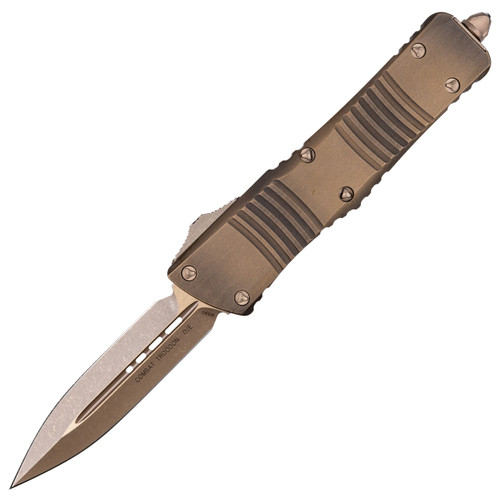 Microtech Combat Troodon Double Edge Signature Series, Antique Bronze Aluminum / Apocalyptic M390 - MT 142-13APABS