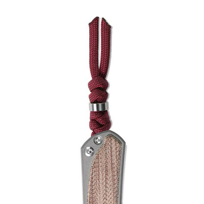 Chris Reeve Lanyard, Burgundy w/ Silver Bead for Large Inkosi