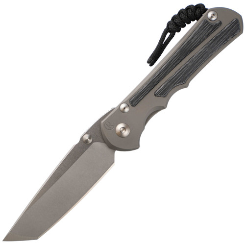 Chris Reeve Knives Large Inkosi Tanto Glass Blasted Titanium Black Micarta, Stonewash MagnaCut - LIN-1132