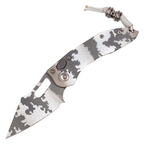 Microtech Stitch, Arctic Camo Cerakote Aluminum / Cerakote M390 - 169-1ACS
