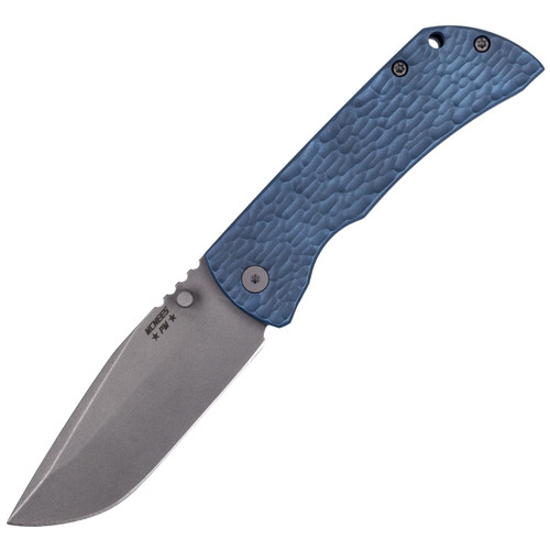 McNees MAC2 3.5, Matte Blue Jigged Milled Titanium, Stonewash MagnaCut