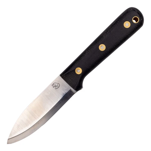LT Wright Knives Genesis Larry Roberts, Black Micarta - White Liners / Scandi A2