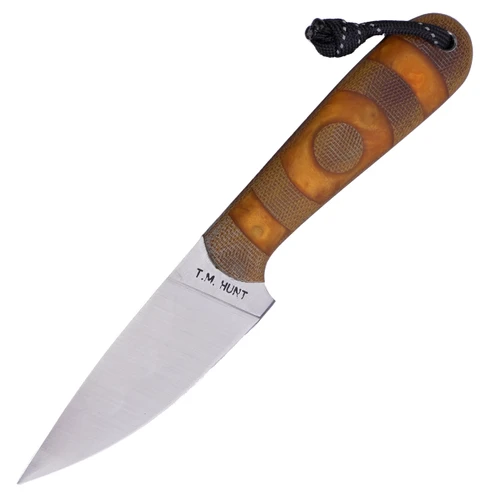 T.M. Hunt Custom Knives Magua, Natural Micarta & Maple / Satin 1095 Carbon Steel