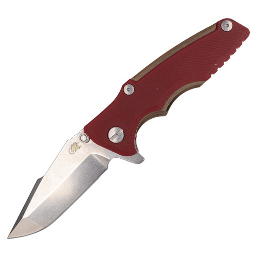 Hinderer Knives Eklipse 3.0" Harpoon Spanto, Red G10-Stonewash Bronze / Stonewash CPM 20CV