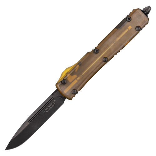 Microtech Ultratech Drop Point Signature Series, Ultem Top- Black Aluminum / DLC M390 - 121-1DLCTULS