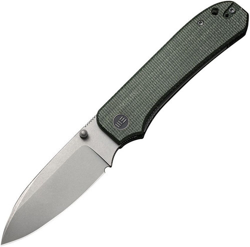 WE Knife Big Banter, Green Micarta / Stonewash CPM 20CV - 21045-2