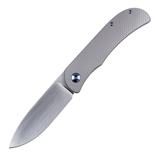 Trevor Burger Custom LEXK Spear Point CFL, Milled Titanium / Hand Rubbed Satin M390