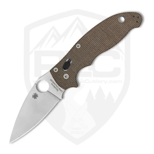 Spyderco Manix 2 Brown Canvas Micarta, Satin CruWear - C101MPCW2
