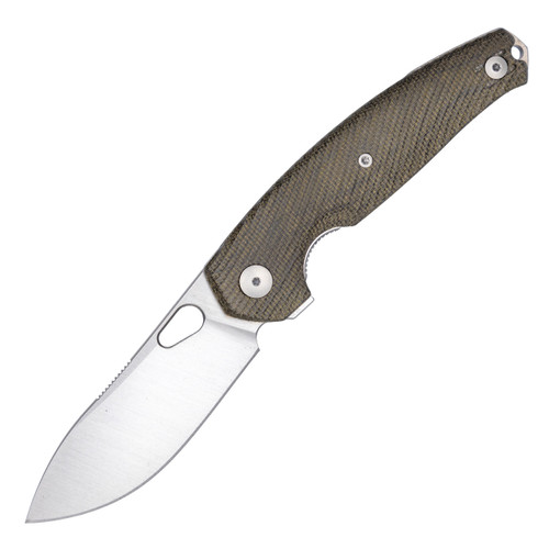 GiantMouse ACE Jagt, Green Micarta / Satin CPM MagnaCut