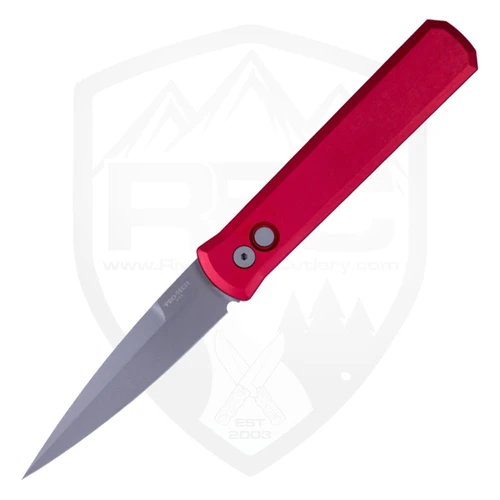 ProTech Godfather, Red Aluminum / Bead Blasted 154CM - 920-Red